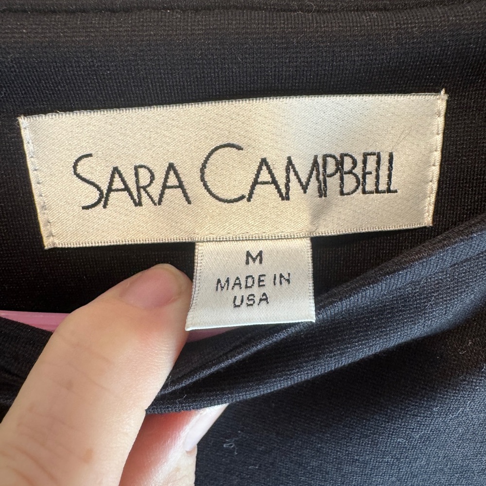 Sara Campbell Classic Black Mini Dress with White Pleated Back - Picture 8 of 10